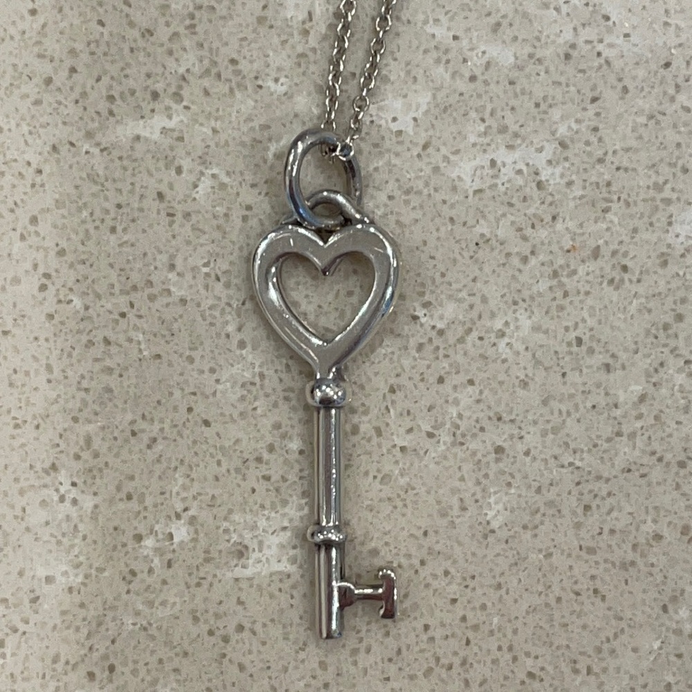 Tiffany &co silver key necklace. 100% authentic